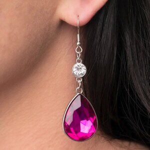 Paparazzi Jewelry Accessories - Smile for the Camera - Pink Earrings - Vintage